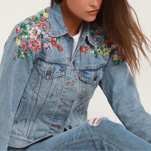 Levi’s Embroidered Floral Denim Trucker Jacket